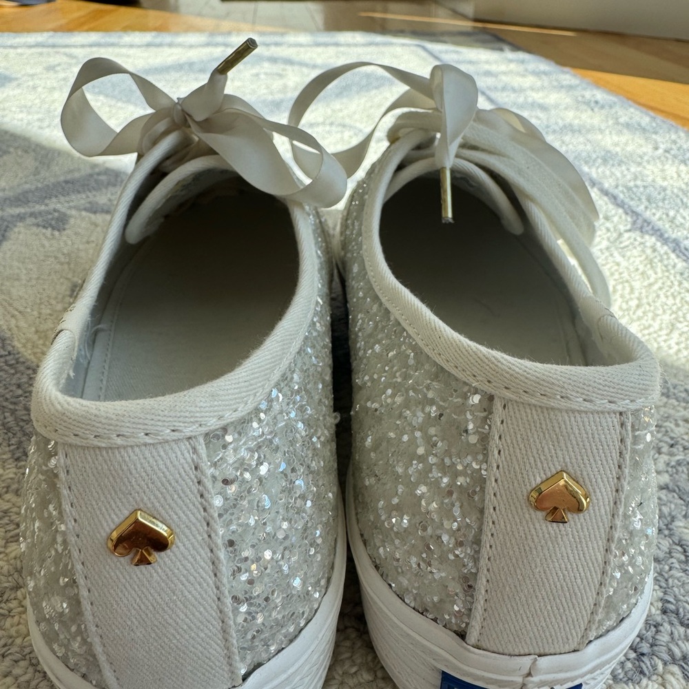 Glittery Silver Women's Sneakers - Picture 5 of 6